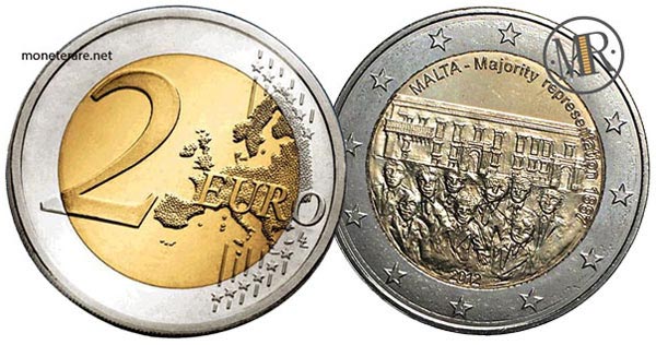 2 Euro Malta 2012 Coin - Electoral majority of 1887
