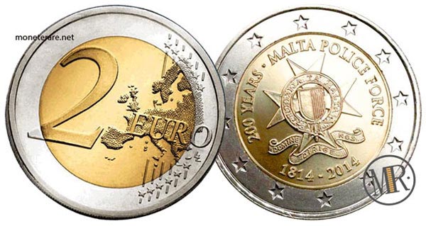 2 Euro Malta 2014 - 200th Anniversary of the Malta Police Force - Value