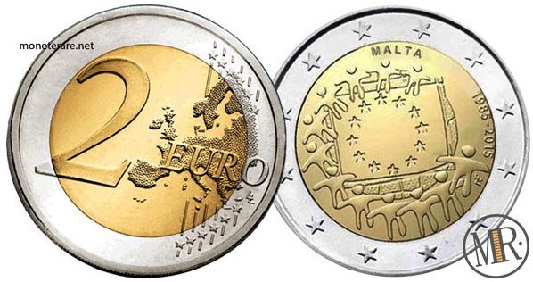 2 Euro Malta 2015 Coin - 30th Anniversary of the European Flag - value