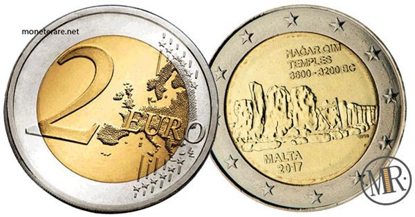 2 Euro Malta 2017 Coin – Temples of Ħaġar Qim - value