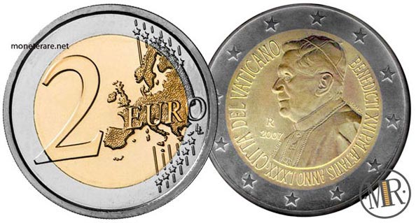 2 Euro Vaticano 2007 Coin - 80th birthday of Pope Benedict XVI (Papa Benedetto XVI)