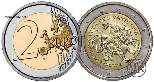 2 Euro Vatican 2010 Coin - Year of the priesthood (Anno Sacerdotale)