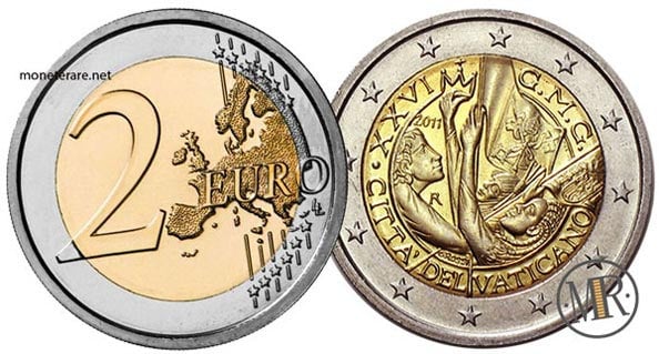 2 Euro Vatican 2011 Coin - XXVI World Youth Day