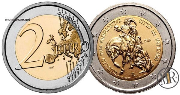 2 Euro Vatican City Coin 2016 -Extraordinary Jubilee of Mercy ( Giubileo straordinario della Misericordia)