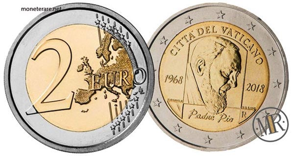 2 Euro Vatican 2018 Coin - 50th Anniversary of the Death of Padre Pio (Padre Pio)