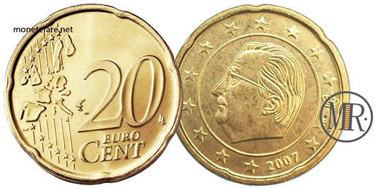 20 Cents Belgium Euro Coins 2007 (2° Serie)