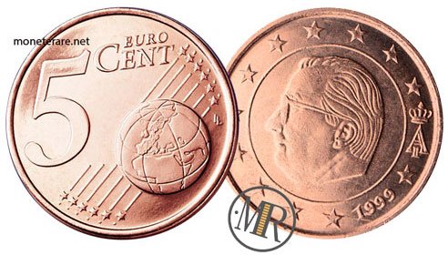 5 Cents Belgium Euro Coin (1° Serie) 1999-2007