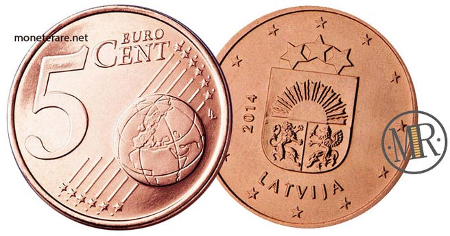 Latvian Euro coin set 2014 Euro coin collection Collect Money 1 CENT to 2 EURO 