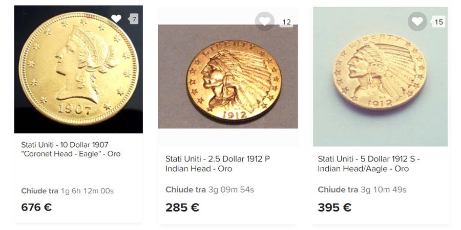 comprare monete d'oro in dollari