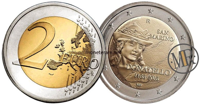  2 Euro San Marino Coin 2016 - 550th anniversary of Donatello's death