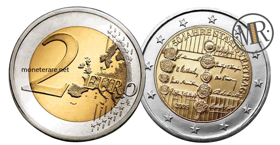 2 Euro Commemorative Coins Austria 2005 - 50th Anniversary Austrian State Treaty