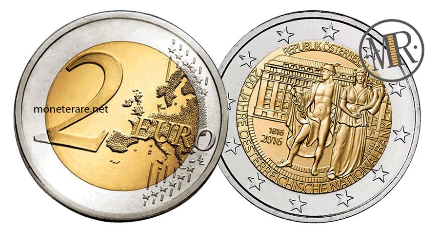 2 Euro Commemorative Coins Austria 2016 - 200th anniversary of the Austrian National Bank