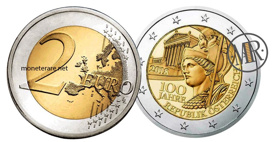 2 € Euro commemorative coin 2018-100th anniversarry of the Austria AUSTRIA 