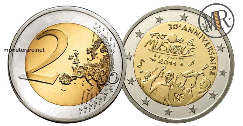 French 2 euro commemorative coins 2011 - Music Festival