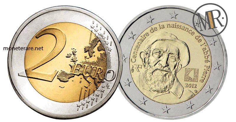 French 2 euro commemorative coins 2012 - Abbé Pierre
