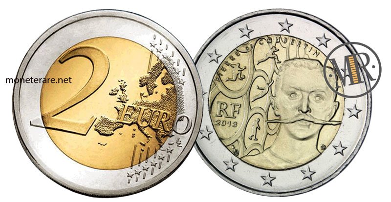 French 2 euro commemorative coins 2013 - Pierre de Coubertin 