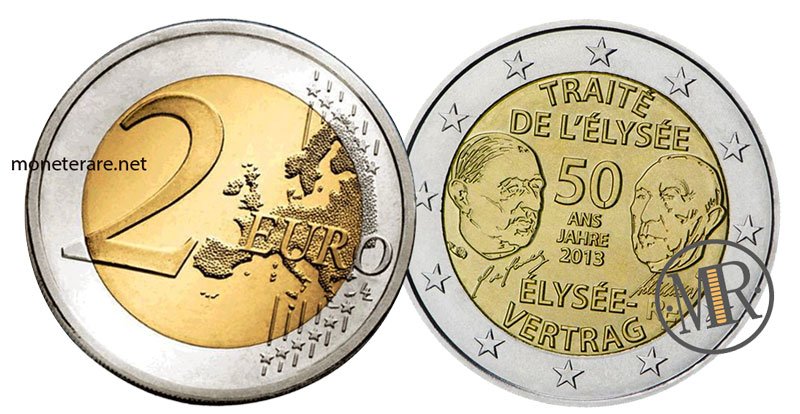 French 2 euro commemorative coins 2013 -  50th anniversary of the Elysée Treaty