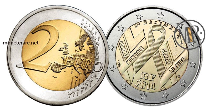 French 2 euro commemorative coins 2014 - Against l'AIDS