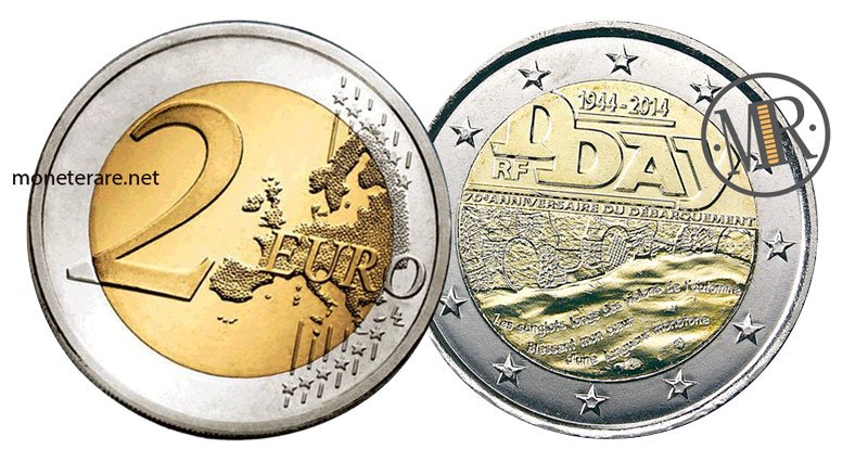 French 2 euro commemorative coins 2014 - Normandy Landing