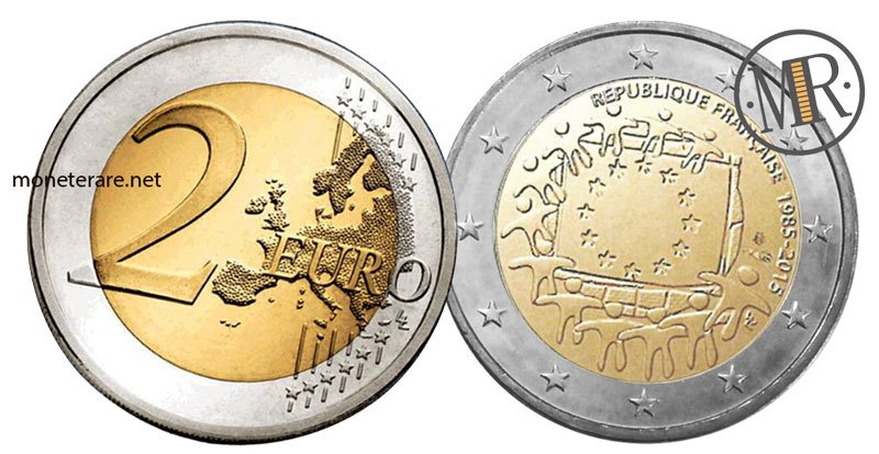 French 2 euro commemorative coins 2015 - European Flag