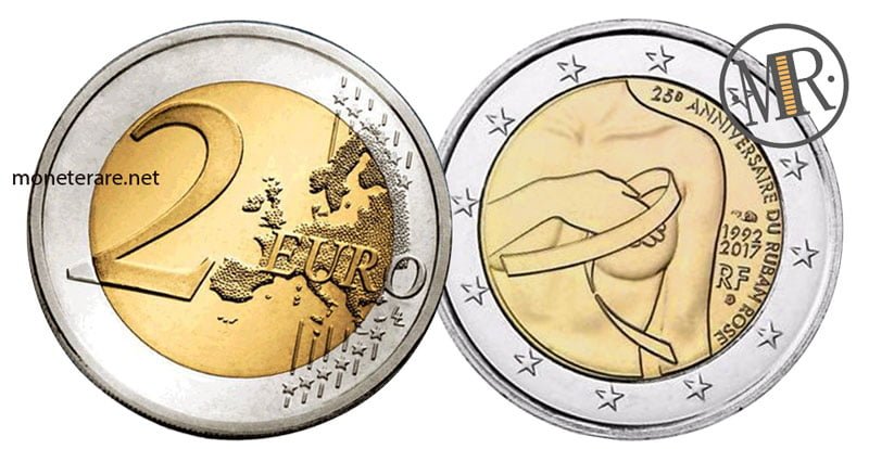 French commemorative 2 euro coins 2017 - Pink Ribbon