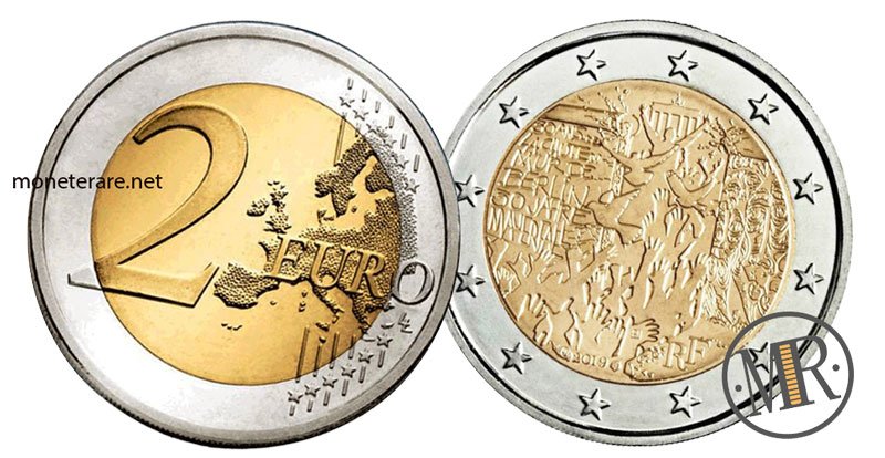 French commemorative 2 euro coins 2019 -Fall of the Berlin Wall