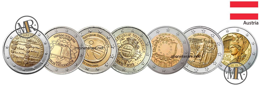 2 euro commemorative coins Austria, Austrian commemorative 2 euro coins