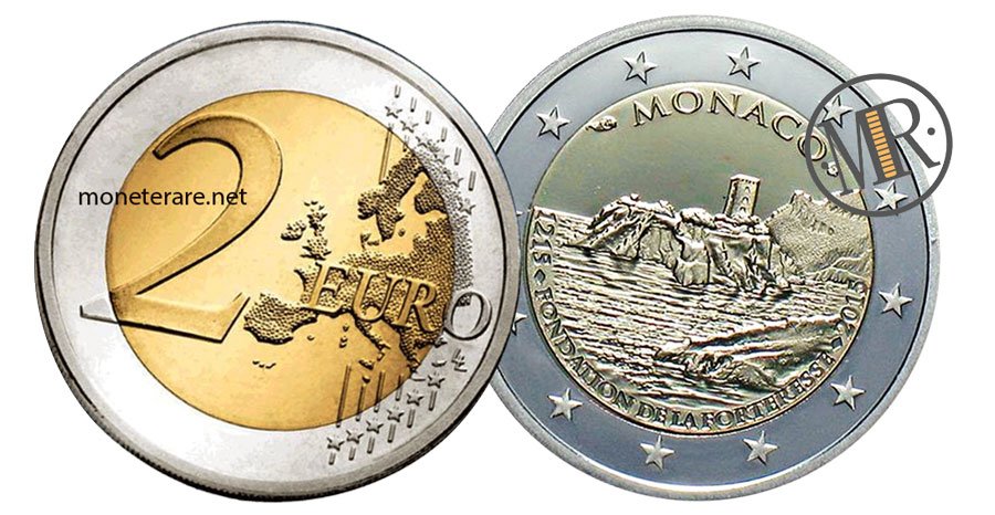 2 Euro Monaco Commemorative Coins 2015 for the 800th Construction of the fortress