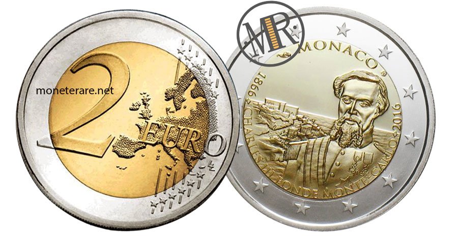 2 Euro Monaco Commemorative Coins 2016 for the 150th Foundation of Monte Carlo by Charles III