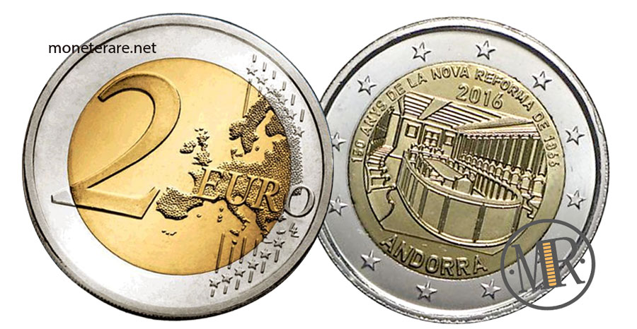 2 Euro Commemorative Coin Andorra - 150th Anniversary New Reform