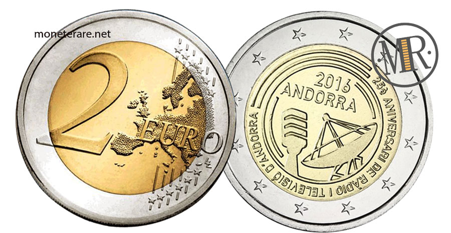 2 Euro Commemorative Coin Andorra - 25th Anniversary Radiotelevision of Andorra