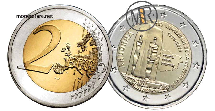 2 Euro Commemorative Coin Andorra - 25th Anniversary of the Constitution of Andorra