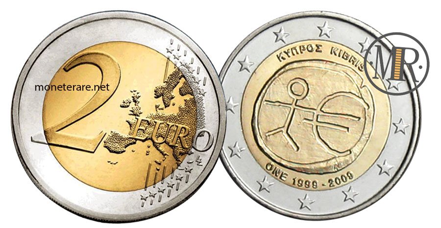 2 Euro Commemorative Coins Cyprus - 10th Anniversary Economic and Monetary Union 2009