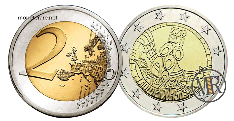 Estonian commemorative 2 euro coins 2019 - 150° Anniversary of the Estonian Song Festival