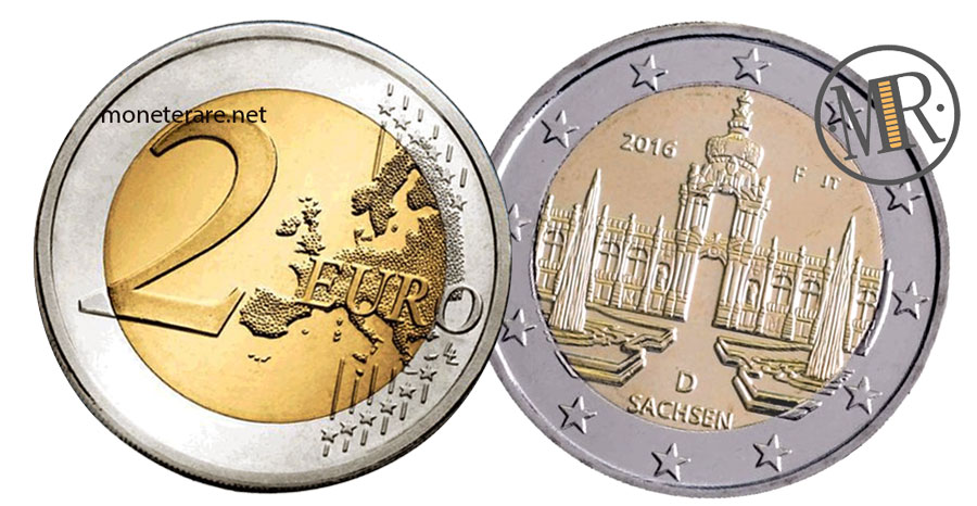 German 2 Euro Coins 2016 - Zwinger of Dresden Sachsen 