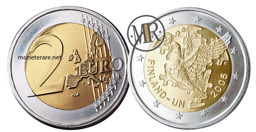 2 Euro commemorative coins Finland 2005 - UN