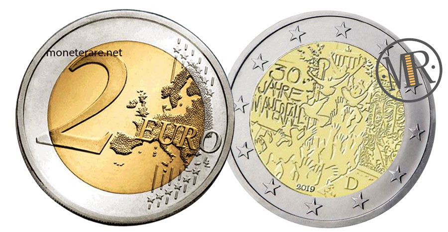 German 2 Euro Coin 2019 - Fall of the Berlin Wall