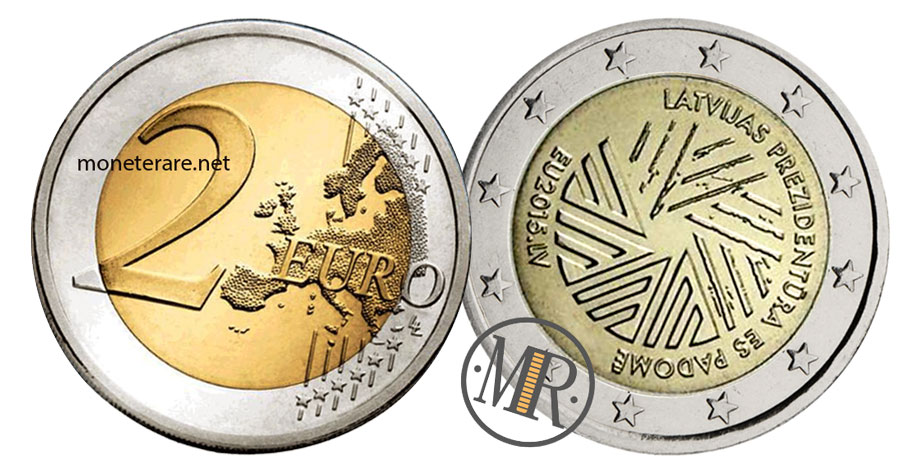 2 Euro Commemorativi Lettonia 2014 - Presidenza del Consiglio UE