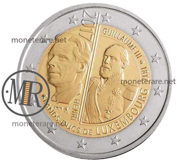 2 Euro Commemorative Luxembourg 2017 Grand Duke Guillaume III Second Version