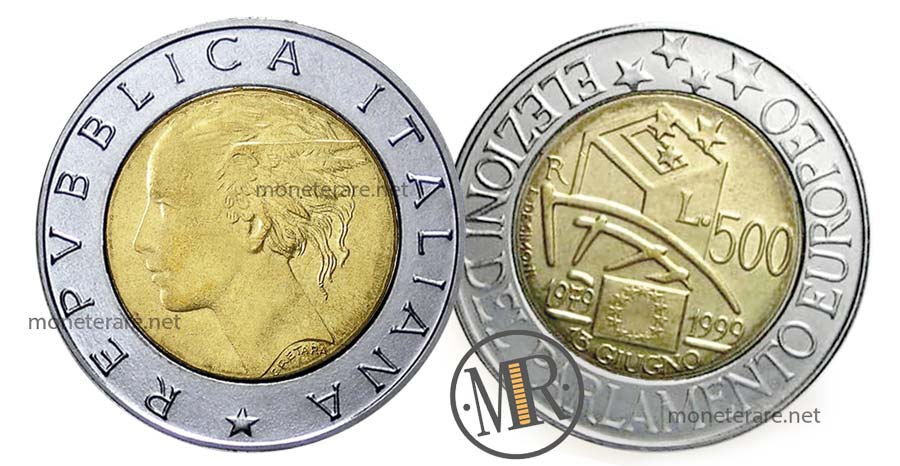 Italian 500 lire coin 1999 - Elezioni Europee (European Elections)