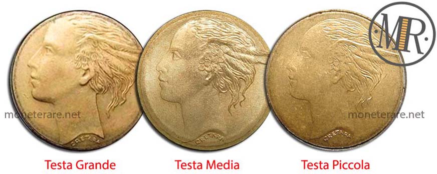 500 Bimetallic Lira Italy - Large, Medium, Small Head