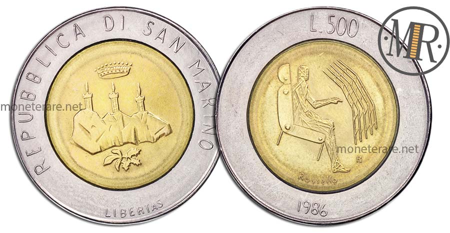 500 Lire San Marino 1986 Coin - “Technological evolution”