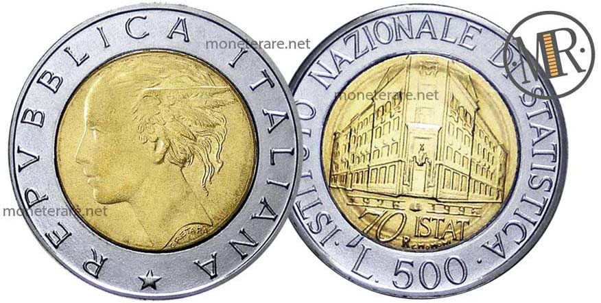 Italian 500 lire coin ISTAT