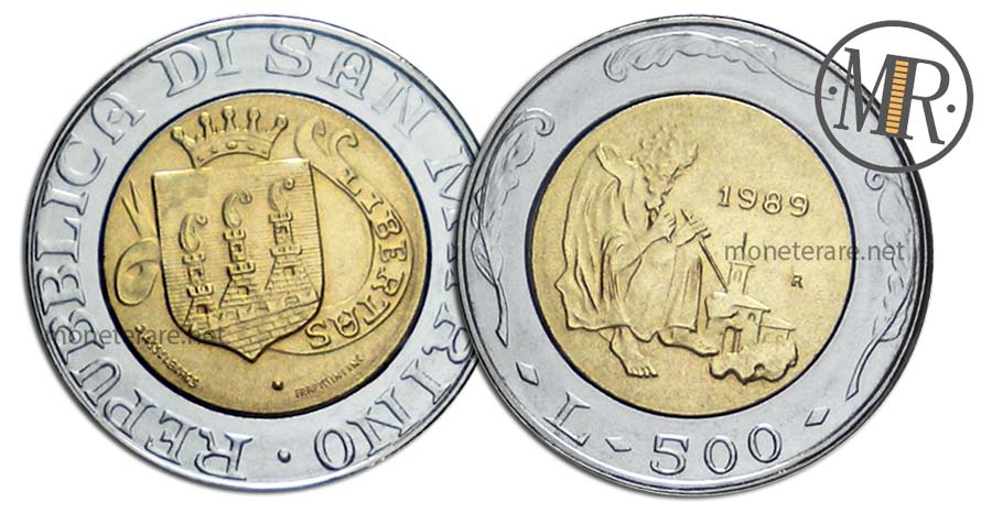 500 Lire San Marino 1989 Coin - “16 centuries of history”