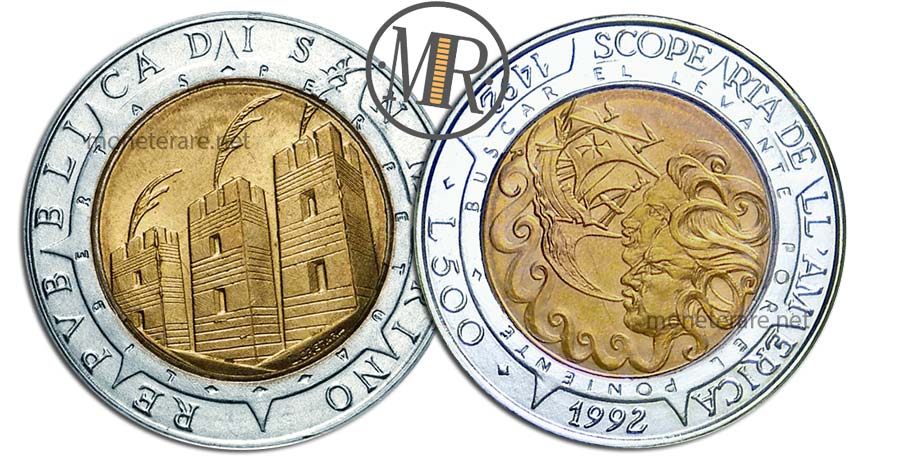 500 Lire San Marino 1992 Coin - “500th Discovery of America”