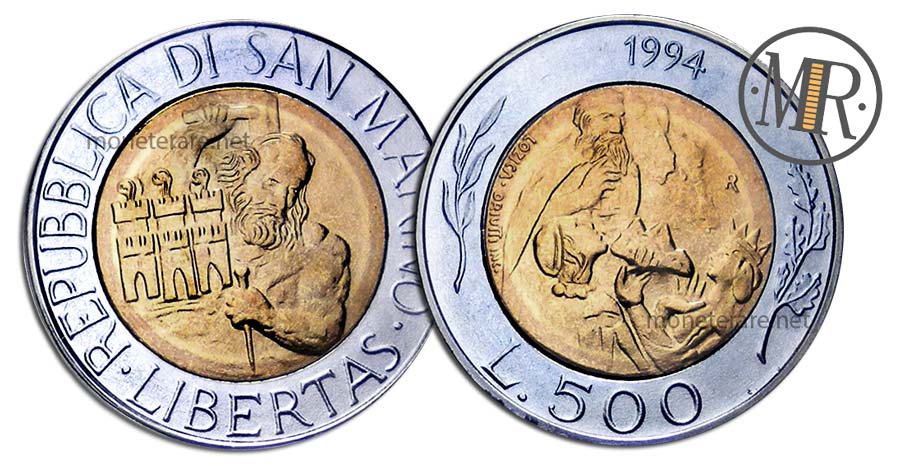 500 Lire San Marino 1994 Coin - “Donna Felicissima”