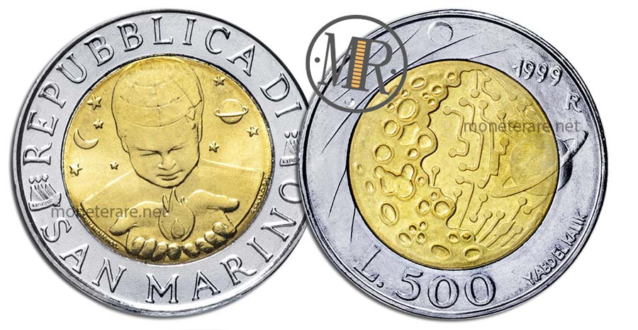 500 Lire San Marino Coin 1999 - “Today's sky” 