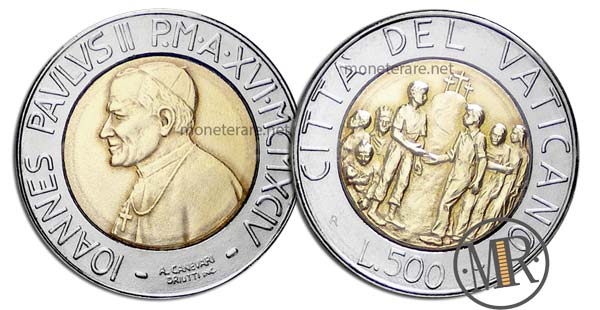 500 Lire Vatican Coin 1994 - “Racism and solidarity” value
