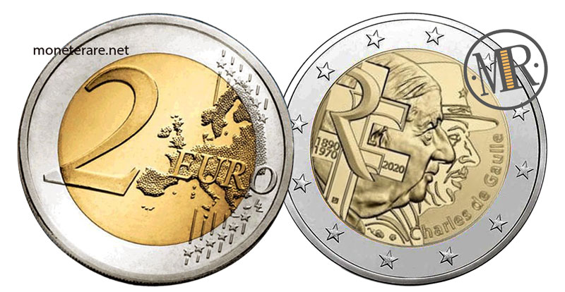 2 Euro Commemorative Coins France 2020 - General Charles de Gaulle
