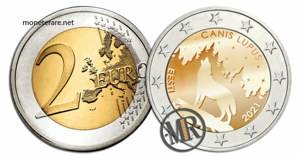 2 Euro Estonia 2021 - CANIS LUPUS